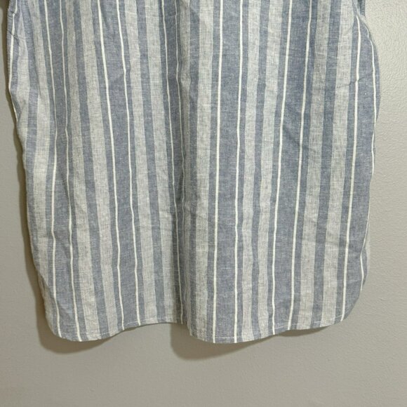Sigrid Olsen Linen Blouse Top Women Size S Stripe Collar Oversized Loose Relaxed - Picture 11 of 11